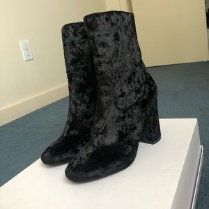 Brand new black velvet booties